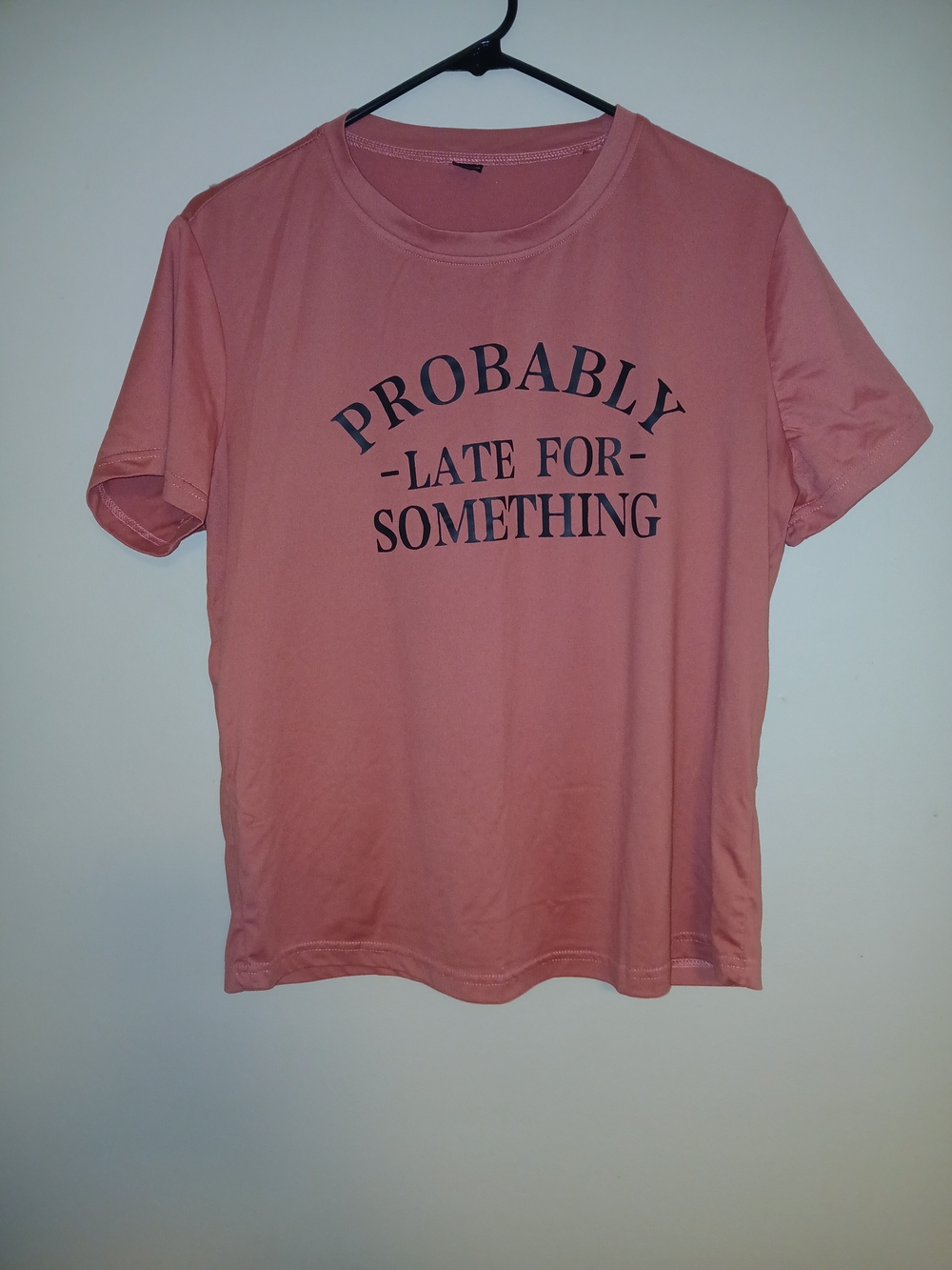 Probably Late For Something Graphic Tee - Pink